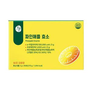 올바른 파인애플 효소 90포 1박스 3개월분 브로멜라인 270g