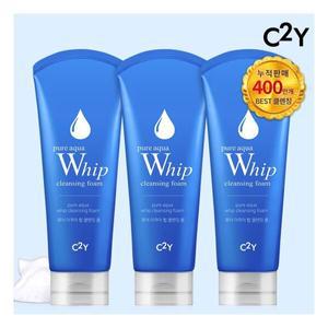 씨투와이 400만개 돌파 C2Y 아쿠아휩 대용량 클렌징폼 220ml 3개