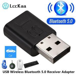 USB 블루투스 5.0 어댑터 무선 오디오 송신기 리시버 자동차 TV 이어폰 스피커 Aux용 3.5mm 케이블 포함 2