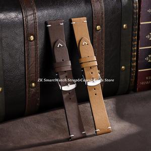18mm 20mm 22mm 시계 스트랩 퀵 릴리스 브라운 시계 밴드 부드러운 가죽 밴드 오메가 비즈니스 손목 세이코