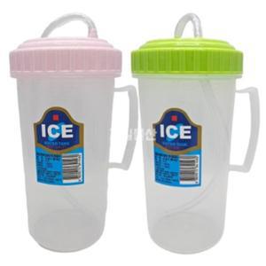 [기타]플라스틱 손잡이 빨대컵 500ml 2개 뚜껑형