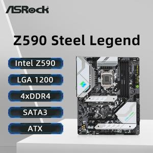 ASRock Z590 STEEL LEGEND 마더보드 LGA1200 지원 i9-11900KF CPU DDR4 4800MHz M.2 ATX
