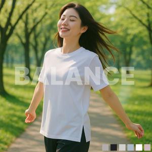 [롯데백화점]밸런스 여성)친환경 소로나 소재 쿨링 반팔티 오버핏 MBE5TS2202 이너
