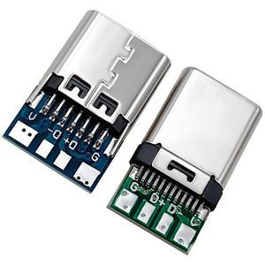 TYPE C 플러그인 4코어 2 4핀 수 헤드 커넥터(보드 데이터 전송 와이어 포함) USB 3.1