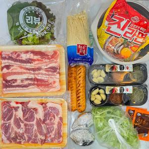 한돈 캠핑 고기세트 바베큐세트 삼겹살300g + 목살300g 등 16종 패키지 2인세트