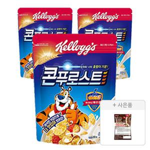 켈로그 콘푸로스트 600g, 3개+증정(다크초코 프로틴 딜라이트 50g, 1개)