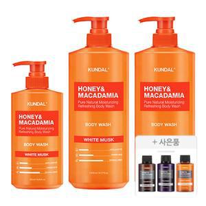 쿤달 네이처 바디워시, 화이트머스크, 1058ml, 2개 + 500ml, 1개 + 증정(여행용 3종 키트, 1개)