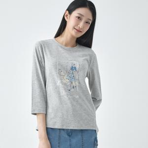 슬럽 세레나 라운드 7부 티셔츠 LCTSO322_MG