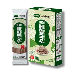 순솔 100% 메밀국수 1kg (100g x 10봉) 비건면 무밀가루 저칼로리면 제로슈가 무첨가물 무가당 메밀면