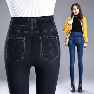 [BZJL8P7J_4C]여성 블루 페이크 데님 레깅스 URK276 S XL