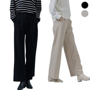 [체이스컬트] 원턱 사이드 밴딩 WIDE SLACKS/2Color
