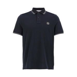 25SS 스톤아일랜드 남성 컴퍼스 로고 패치 슬림핏 피케 반팔 티셔츠 네이비 22002SC S0018 V0020