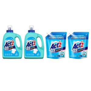 액츠 퍼펙트 실내건조 액체세제 드럼 용기, 3L, 2개 + 리필 일드겸용, 2.2L, 2개