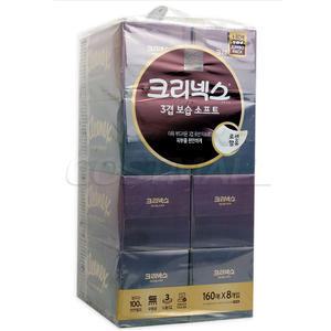 크리넥스 보습 미용티슈 160매 8개 보습소프트 각티슈 코스트코