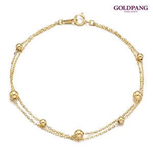 [골드팡]14k/18k 챠밍 골든볼 두줄팔찌 3/4mm