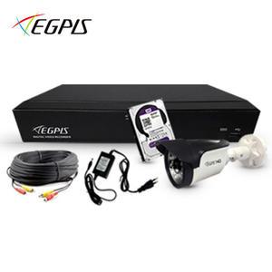 이지피스 400만화소 CCTV자가설치세트 4채널녹화기+실외용카메라1대 QHDVR-4104QS_265+QHDB4524PNIR(D1)