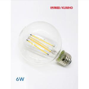 번개표 LED볼타입 필라멘트벌브 6W 전구색(노란빛), 에디슨전구, 캠핑, 야외, 감성조명, 에너지효율1등급