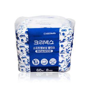 크리넥스 소프트 엠보싱 물티슈 60매 x 8팩