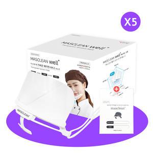 마스크린 웰플러스 투명 위생마스크 5개입 주방마스크 급식 식당 비츄인 H038