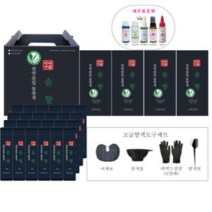 (가정의달 사은품 증정)아비가일 솔향 물염색24회분(새치커버전용)+고급염색도구세트 친환경 비건인증 기능성화장품