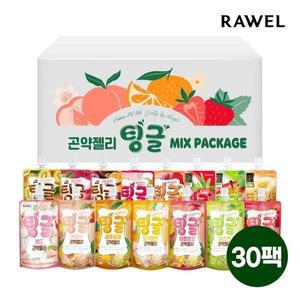[30팩] 로엘 팅글 곤약젤리 믹스패키지 15종 x 2팩 선물세트 (복숭아,머스캣,애플망고,감귤,석류,리치,...