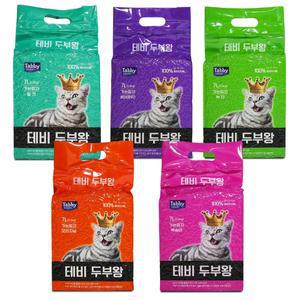 [테비토퍼]테비 두부왕 두부모래 7L X 5개(가는입자) 오리지날 고양이모래