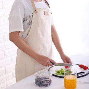 신상 프리미엄 가죽 패치 바리스타 주방 앞치마 카페 레스토랑 가죽 허리끈(아이보리)