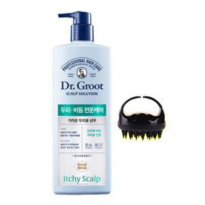 닥터그루트 스칼프솔루션 가려운 두피용 샴푸, 700ml, 1개 + 밀도케어 두피브러쉬 블랙, 1개