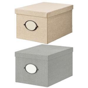 [이케아] KVARNVIK 크바른비크 수납상자+뚜껑 25x35x20cm/수납함/리빙박스/의류보관함/정리함