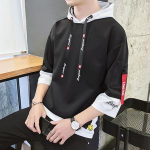 잘생쁨 접촉 냉감 7부 공용 커플티 후드 맨투맨 반팔 티셔츠