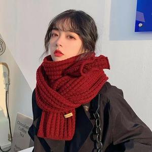 [하프클럽/옷자락]여자 겨울 두툼 풍성 니트짜임 머플러 목도리