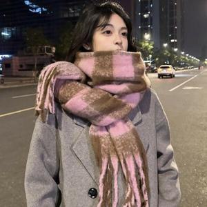 [하프클럽/다잇템]여자 큰사이즈 3컬러 격자 FW 목도리 머플러