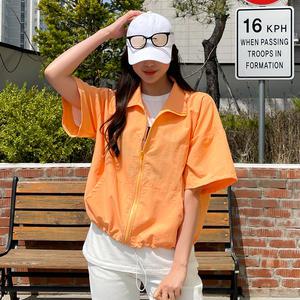 [핑크시슬리] 워터락_간편하게 툭 바스락 박스 반팔 집업