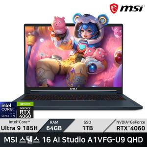 MSI 스텔스 16 AI Studio A1VFG-U9 QHD/RAM 64GB/WIN11/ +마우스증정