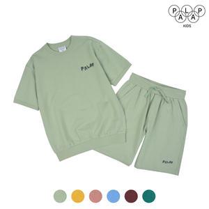 [팔랩][팔랩키즈] 공용 입체로고 포인트 PICNIC 반팔맨투맨 세트_PK24S3ST003