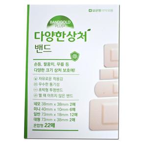 밴드골드플러스 다양한상처밴드 혼합형 22매입 / 일회용반창고