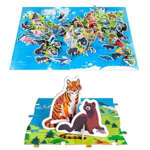 유아동물학습 멸종위기동물입체퍼즐 어린이세계지도퍼즐 200pcs
