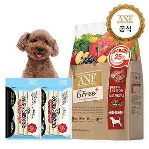 ANF 강아지사료 식스프리플러스 소고기와연어 5.6kg+ ANF 로하이드 6P 2개