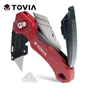 TTOVIA 접이식 유틸리티 나이프 케이스 커터 3위치 블레이드  3개가 포함된 보관 디자인 상자용