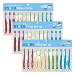[기타]무궁화 자일리키드 한달에 한번 교체하는 어린이 칫솔 12p X 3개
