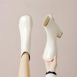 아이보리 앵글부츠 6cm 가보시 앵커부츠 화이트 엥클부츠