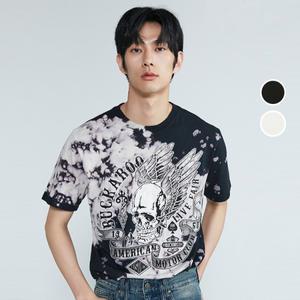 [롯데백화점]버커루 남성 30수 스컬 라운드넥 반팔 티셔츠 B232TS396P