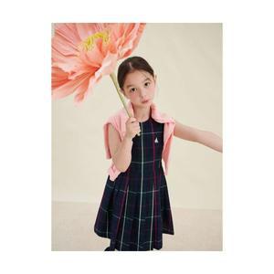 빈폴 키즈 BEANPOLE KIDS 시어서커 체크 민소매 원피스반소매 크롭 셔츠 세트 그린 BI5371G07M 305540