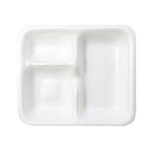 반찬 용기 3칸 찬기 스티로폼 200개 14cm 중국집 단무지 양파 용기 일회용/그릇/포장/도시락/배달/1회용/통