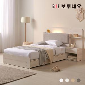 [착불] 보루네오 리오Po LED 3서랍 수납 호텔침대 본넬유로탑 세트 SS