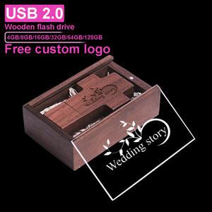 호두나무 십자가 USB 플래시 드라이브 로고 메모리 스틱 64GB 용량 펜 드라이브 결혼 28GB 6GB