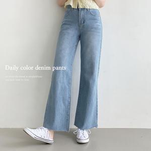 반하이웨스트 와이드 연청 데님팬츠 _ 1color