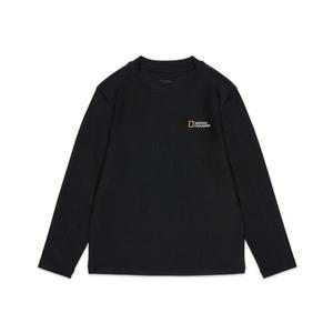 [내셔널지오그래픽키즈]내셔널지오그래픽 키즈 변형로고 래쉬가드 L/TEE K252URG420 CARBONBLACK