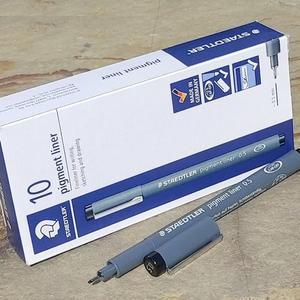 스테들러 0.5mm Fineliner pigment liner 블랙 1다스 문구반점 드로잉펜 일러스트펜 캘리그라피펜 데코펜