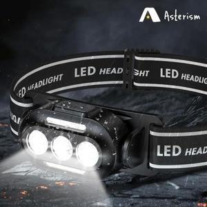 헤드랜턴 낚시산 울트라 USB 충전식 헤드 램프 LED 손전등 화이트 레드 블루 IPX4 방수 헤드라이트 라이트